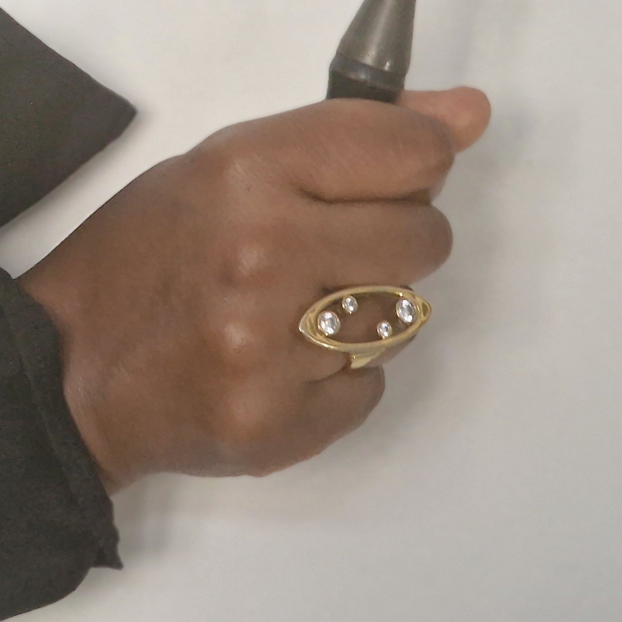 Badu 18ct Yellow Gold Ring with Four Diamonds